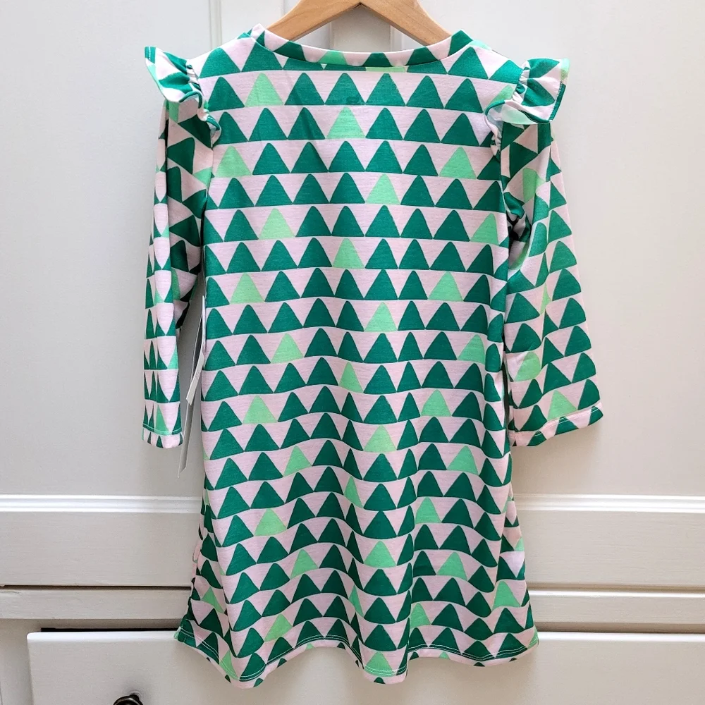 New! Girl’s sz 2-3 J.Crew Christmas Trees Ruffle-trim Nightgown Crewcuts NWT